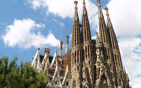 De wereldberoemde kerk in Barcelona: De Sagrada Familia.