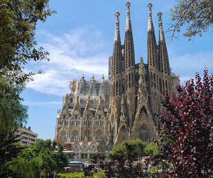 La Sagrada Familia Barcelona Catalonie Spanje.