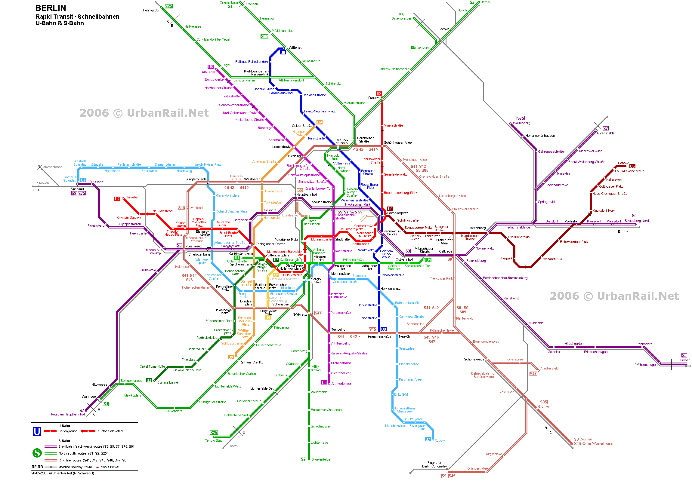 Metrokaart van Berlijn.