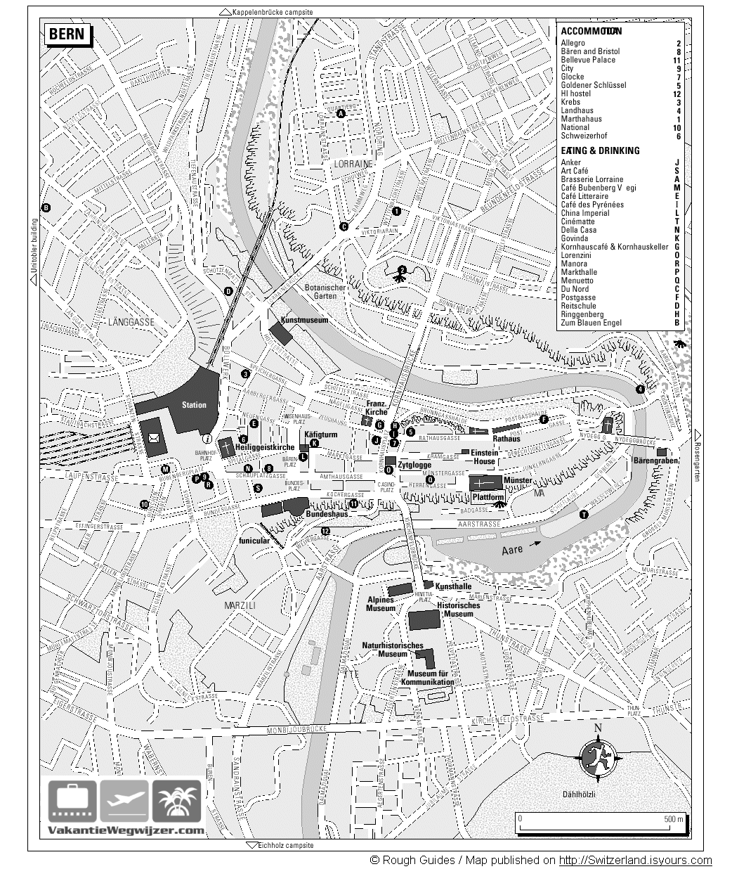 Plattegrond van Bern.