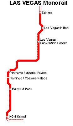 Metrokaart van Las Vegas.