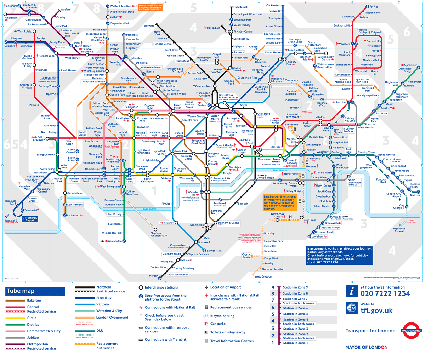 Metrokaart van Londen.