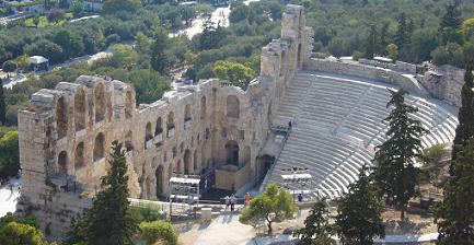 Het Odeion (of Odeon) van Herodes Atticus is de naam van een theatergebouw gelegen aan de voet van de Akropolis van Athene in Griekenland