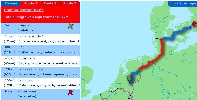 Met behulp van de fietsrouteplanner voor Europa vindt u snel drie mogelijke fietsroutes voor uw fietsvakantie of trektocht.