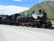 Een oude stoomlocomotief vlakbij Queenstown, Nieuw-Zeeland